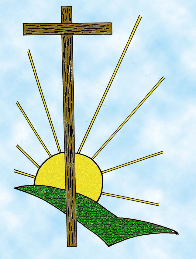 Dessin croix et soleil de Pâques