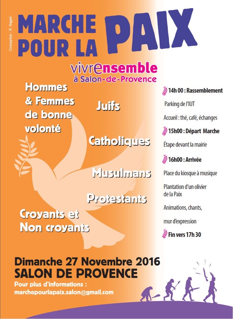 Affiche Marche pour la paix - Salon de Provence