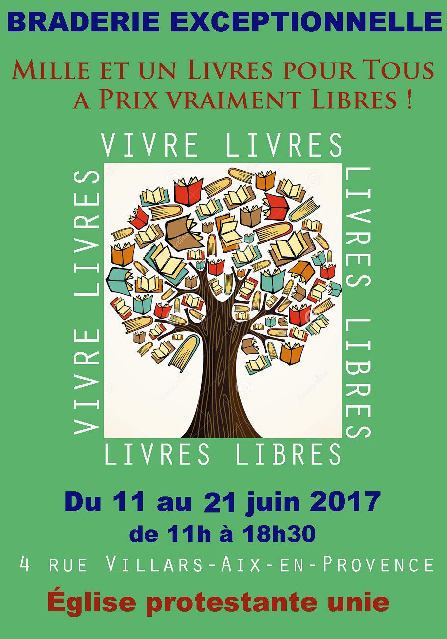 Affiche braderie de livres à Aix