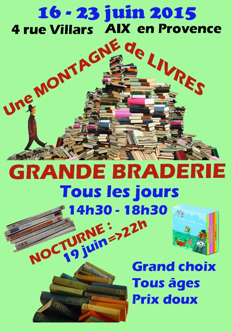 Affiche braderie de livres-Aix 2015