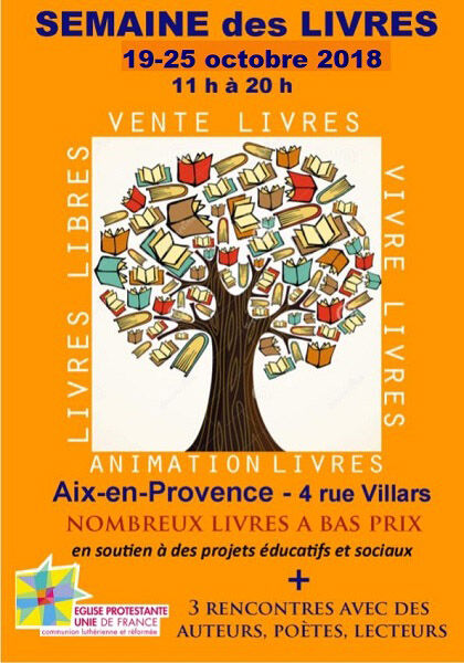 Affiche braderie de livres à Aix 2018
